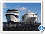 Jewel docked next to Celebrity ship