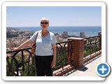 Denise in a Cagliari square overlooking the harbour