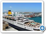 One of Saga's ships in docked in Gibraltar