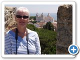 Denise on the castle walls