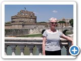 Denise on bridge in front of Castel Sant'Angelo