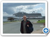 Peter with ship docked in the Cromarty Firth