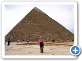 Denise in front of a Giza pyramid
