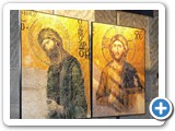 Replica mosaics of Jesus and John the Baptist in the gallery