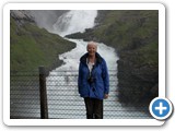 Denise at the Kjosfossen waterfall