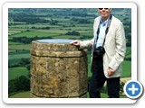 Peter at Cleeve Hill viewing point and toposcope