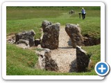 Denise inspecting Nympsfield Long Barrow