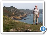 Denise on cliffs above Saints Bay