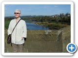 Denise on Corbridge Bridge over the Tyne