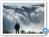 Barry in front of the full force of the falls