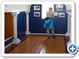 Denise in the 'Blue Room' in the museum (where Lindberg stayed in 1933)