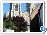 Minster towers from York sidestreet