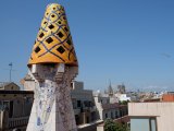 Chimney sculpture (note Sagrada Familia in background)