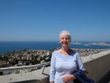 Denise in the cathedral grounds