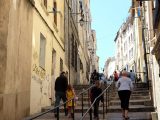 Denise heading into the old town sidestreets