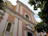 A close up of the baroque St. Michel's Church