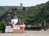 Another view of Pfalzgrafenstein Castle, with another behind