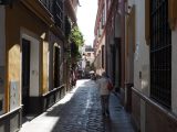 Denise on typical Seville street