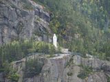 Virgin Mary statue in Saguenay fjord